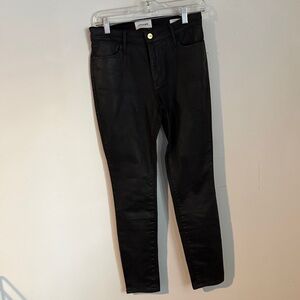 Frame Denim Black Jeans with White Label